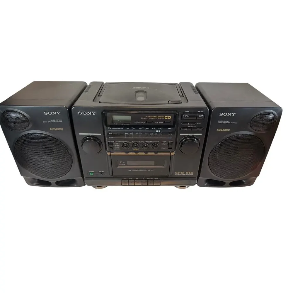 Sony CFD-758 Mega Bass Boombox CD Cassette Radio Speaker Portable Stereo WORKING